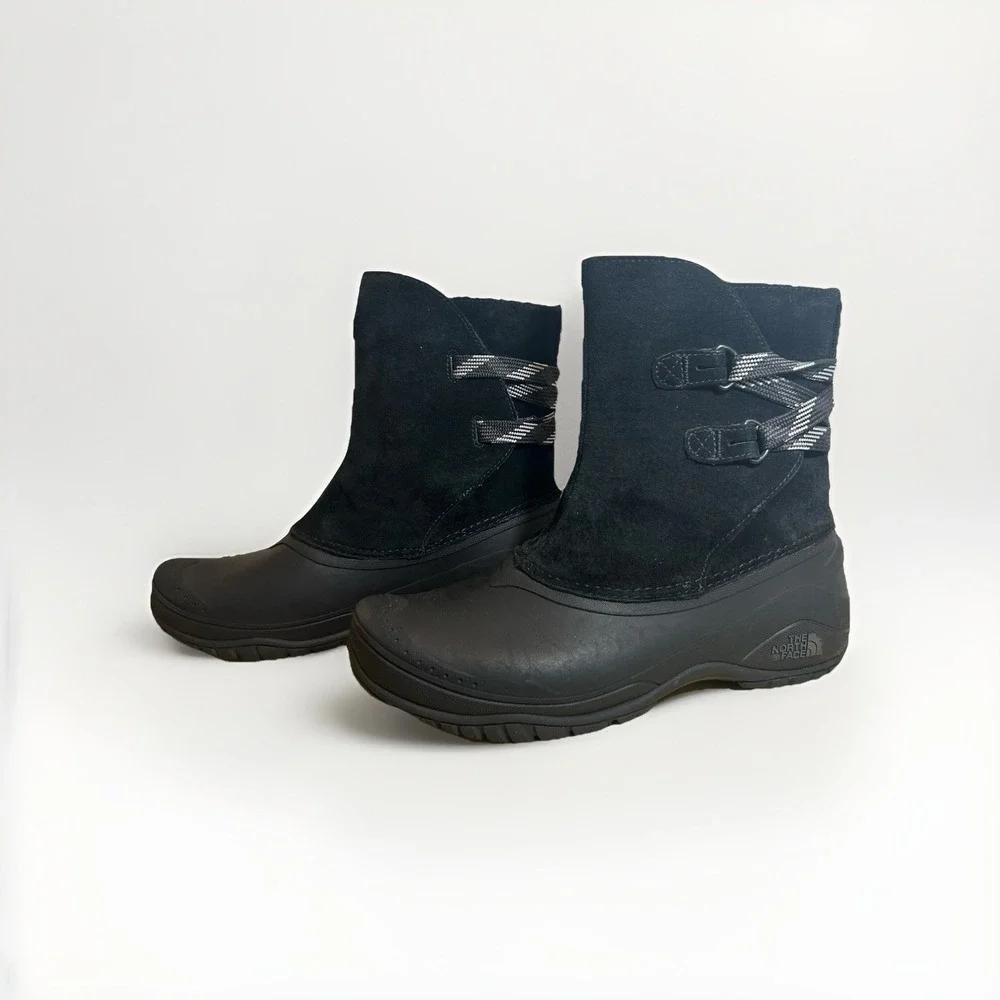 North Face SHELLISTA II Women WaterProof Leather Shorty Boots Shoes Black Size 8